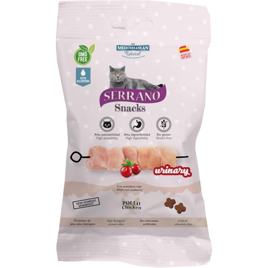 Mediterranean Snacks Cat Serrano Chicken Cat Food Appetite Treat for Cats Urinary Care Prevention of Urinary Problems Cat Food Small and Fluffy 50 g Mediterranean Snacks Cat Serrano Chicken Cat Food Appetite Treat for Cats Urinary Care Prevention of Urinary Problems Cat Food Small and Fluffy 50 g