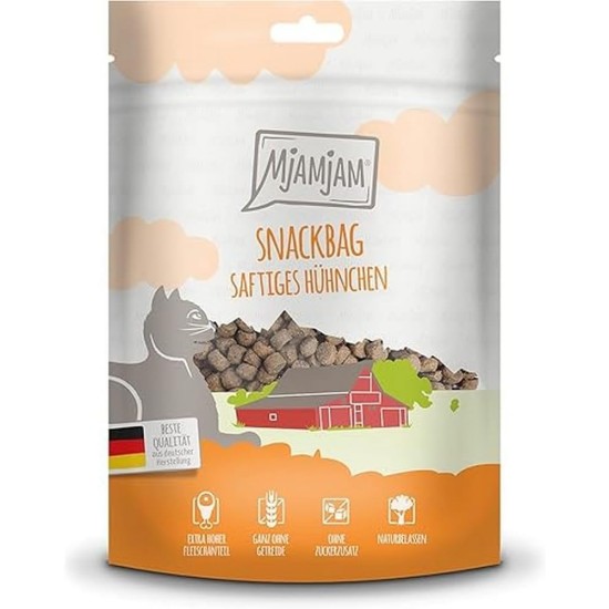 MjAMjAM Premium Cat Snack, Snack Bag, Juicy Chicken, Pack of 1 (1 x 125 g), Natural, No Synthetic Preservatives MjAMjAM Premium Cat Snack, Snack Bag, Juicy Chicken, Pack of 1 (1 x 125 g), Natural, No Synthetic Preservatives