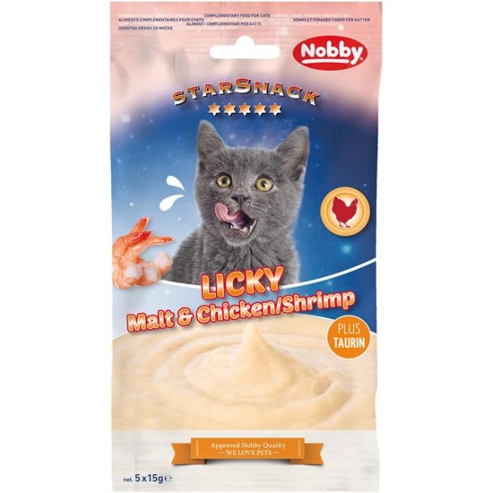 Nobby StarSnack LICKY Malt & Chicken/Shrimp 5 x 15 g Nobby StarSnack LICKY Malt & Chicken/Shrimp 5 x 15 g