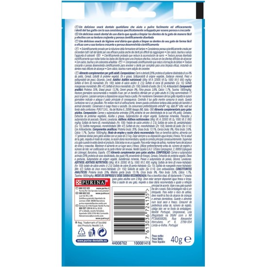Purina Dentalife Snack Cat Salmon 8 Packs of 40g Purina Dentalife Snack Cat Salmon 8 Packs of 40g