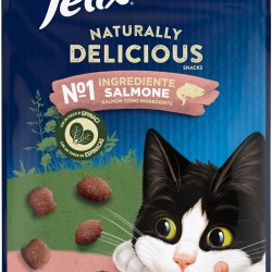 Purina Felix Naturally Delicious Snacks for Cats with Salmon 8 Bags of 50 g Purina Felix Naturally Delicious Snacks for Cats with Salmon 8 Bags of 50 g
