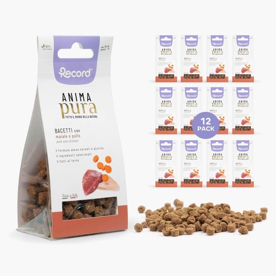 Record Gluten-Free Snack for Cats, 100% Natural, Baked Natural Biscuits with Fish and Apple Flavour, Made in Italy, Economy Format - 12 Bags of 45 g Record Gluten-Free Snack for Cats, 100% Natural, Baked Natural Biscuits with Fish and Apple Flavour, Made in Italy, Economy Format - 12 Bags of 45 g