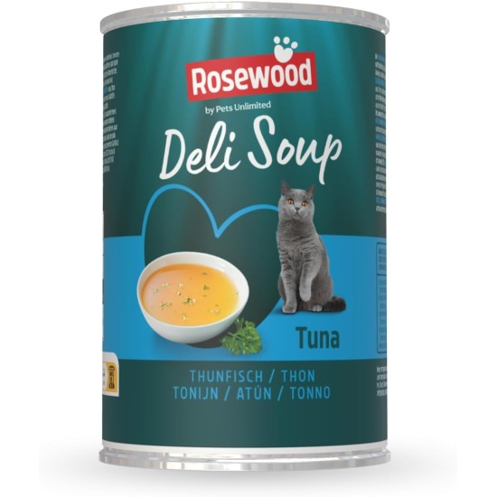 Rosewood Deli Soup Chicken - Delicious Cat Snack as Broth with Delicate Chicken Pieces, Natural Ingredients, No Sugar & Salt, No Artificial Additives, 135 ml Rosewood Deli Soup Chicken - Delicious Cat Snack as Broth with Delicate Chicken Pieces, Natural Ingredients, No Sugar & Salt, No Artificial Additives, 135 ml