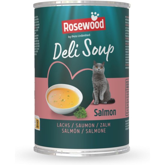 Rosewood Deli Soup Chicken - Delicious Cat Snack as Broth with Delicate Chicken Pieces, Natural Ingredients, No Sugar & Salt, No Artificial Additives, 135 ml Rosewood Deli Soup Chicken - Delicious Cat Snack as Broth with Delicate Chicken Pieces, Natural Ingredients, No Sugar & Salt, No Artificial Additives, 135 ml