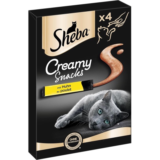 Sheba Creamy Snacks bag with chicken, 11 x 4 x 12 g Sheba Creamy Snacks bag with chicken, 11 x 4 x 12 g