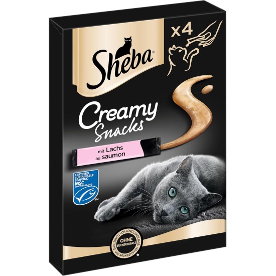 Sheba Creamy Snacks bag with salmon MSC, 11 x 4 x 12 g Sheba Creamy Snacks bag with salmon MSC, 11 x 4 x 12 g