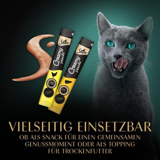 Sheba Creamy Snacks, creamy cat treats with 3 flavours, 6 bags each, 18 x 12 g Sheba Creamy Snacks, creamy cat treats with 3 flavours, 6 bags each, 18 x 12 g