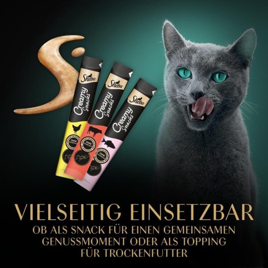 Sheba Creamy Snacks, creamy cat treats with 3 flavours, 6 bags each, 18 x 12 g Sheba Creamy Snacks, creamy cat treats with 3 flavours, 6 bags each, 18 x 12 g