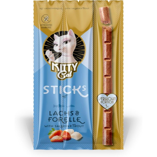Sticks Salmon & Trout 15g Soft Cat Treats Grain-Free Snack High Meat Content Taurine 3 Sticks 5g Sticks Salmon & Trout 15g Soft Cat Treats Grain-Free Snack High Meat Content Taurine 3 Sticks 5g