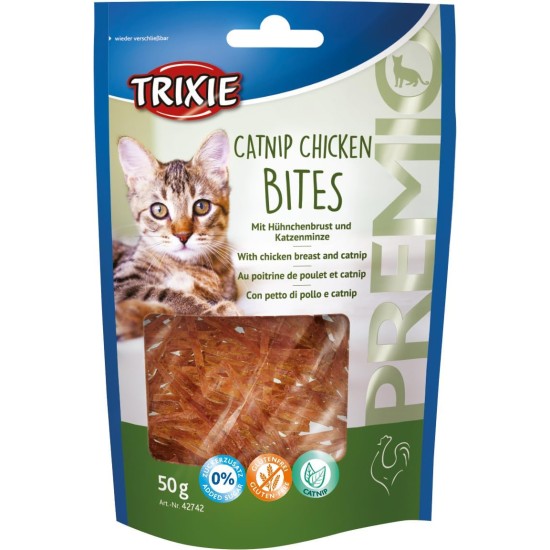 Trixie PREMIO Catnip Chicken Bites With Chicken Breast and Catnip 50g Trixie PREMIO Catnip Chicken Bites With Chicken Breast and Catnip 50g