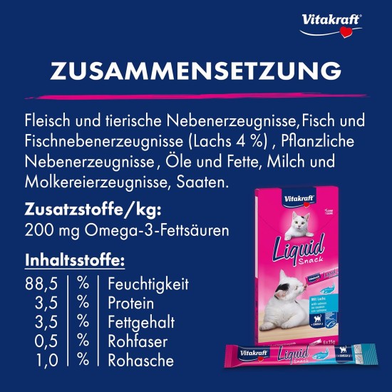 Vitakraft Cat Liquid Snack (Flavour: Omega 3) Vitakraft Cat Liquid Snack (Flavour: Omega 3)