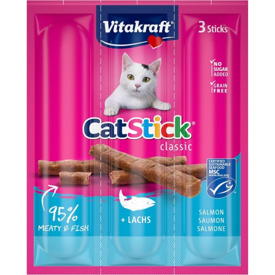 Vitakraft Cat Stick Classic, Cat Treat, Meaty Stick, with Poultry and Liver, Storage Size, No Added Sugar (10 x 36 g) Vitakraft Cat Stick Classic, Cat Treat, Meaty Stick, with Poultry and Liver, Storage Size, No Added Sugar (10 x 36 g)