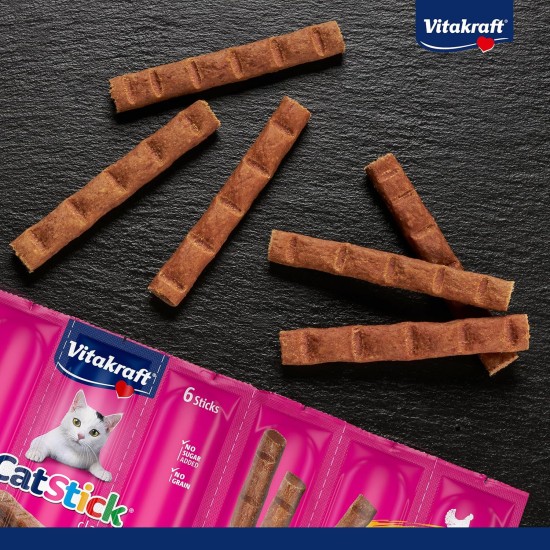 Vitakraft Cat Stick Classic, Cat Treat, Meaty Stick, with Poultry and Liver, Storage Size, No Added Sugar (10 x 36 g) Vitakraft Cat Stick Classic, Cat Treat, Meaty Stick, with Poultry and Liver, Storage Size, No Added Sugar (10 x 36 g)