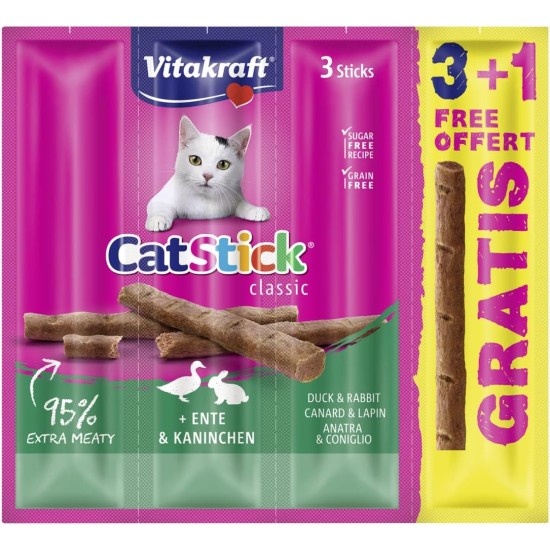 Vitakraft Cat Stick Classic, Cat Treat, Meaty Stick, with Poultry and Liver, Storage Size, No Added Sugar (10 x 36 g) Vitakraft Cat Stick Classic, Cat Treat, Meaty Stick, with Poultry and Liver, Storage Size, No Added Sugar (10 x 36 g)
