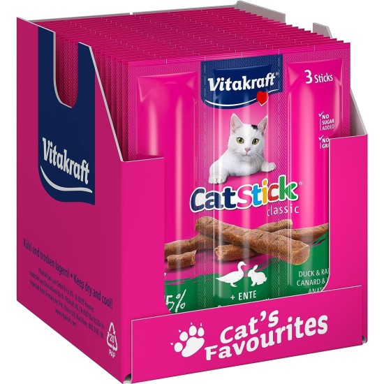 Vitakraft Cat Stick Classic, Cat Treat, Meaty Stick, with Poultry and Liver, Storage Size, No Added Sugar (10 x 36 g) Vitakraft Cat Stick Classic, Cat Treat, Meaty Stick, with Poultry and Liver, Storage Size, No Added Sugar (10 x 36 g)