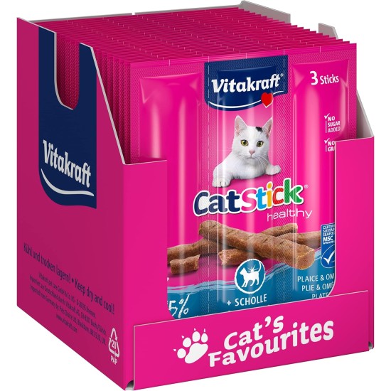 Vitakraft Cat Stick Classic, Cat Treat, Meaty Stick, with Poultry and Liver, Storage Size, No Added Sugar (10 x 36 g) Vitakraft Cat Stick Classic, Cat Treat, Meaty Stick, with Poultry and Liver, Storage Size, No Added Sugar (10 x 36 g)