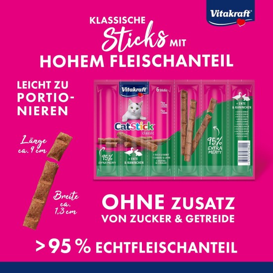 Vitakraft Cat Stick Classic, Cat Treat, Meaty Stick, with Poultry and Liver, Storage Size, No Added Sugar (10 x 36 g) Vitakraft Cat Stick Classic, Cat Treat, Meaty Stick, with Poultry and Liver, Storage Size, No Added Sugar (10 x 36 g)