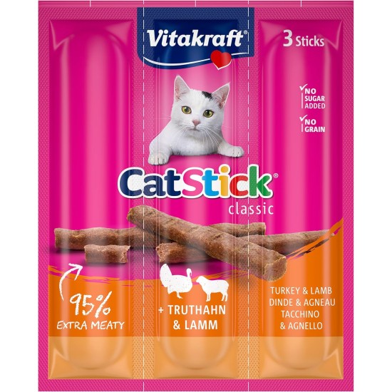 Vitakraft Cat Stick Classic, Cat Treat, Meaty Stick, with Poultry and Liver, Storage Size, No Added Sugar (10 x 36 g) Vitakraft Cat Stick Classic, Cat Treat, Meaty Stick, with Poultry and Liver, Storage Size, No Added Sugar (10 x 36 g)