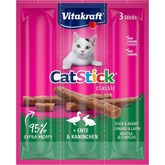 Vitakraft Cat Stick Classic, Cat Treat, Meaty Stick, with Turkey and Lamb, Storage Size, No Added Sugar (10 x 36 g) Vitakraft Cat Stick Classic, Cat Treat, Meaty Stick, with Turkey and Lamb, Storage Size, No Added Sugar (10 x 36 g)