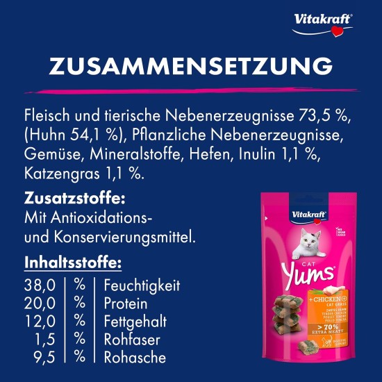 Vitakraft Cat Yums Chicken/Catnip 40 g - Pack of 9 Vitakraft Cat Yums Chicken/Catnip 40 g - Pack of 9