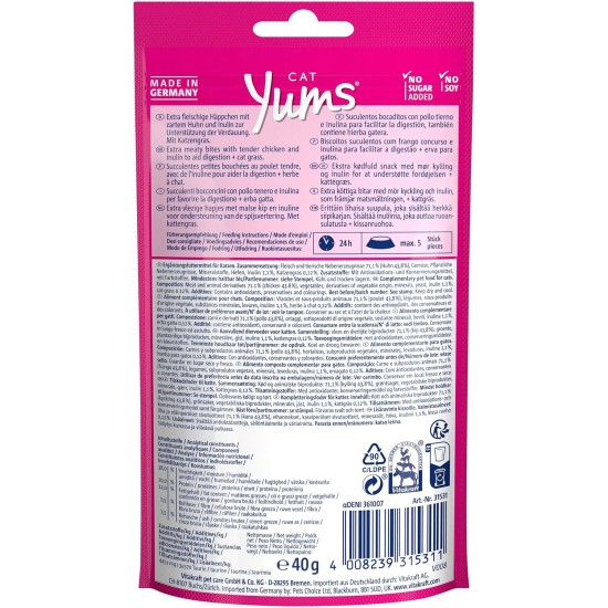 Vitakraft Cat Yums Chicken/Catnip 40 g - Pack of 9 Vitakraft Cat Yums Chicken/Catnip 40 g - Pack of 9