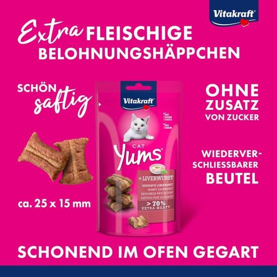 Vitakraft Cat Yums, treats for cats, liver sausage, 40g Vitakraft Cat Yums, treats for cats, liver sausage, 40g
