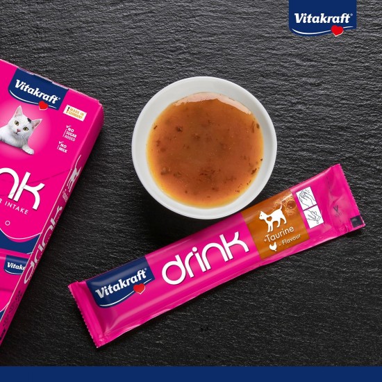 Vitakraft Drink, Liquid Cat Treat, Cat Snack for Balanced Liquid Household, with Chicken, in Individual Sachets, No Added Sugar (1 Pack of 5 x 30 g) Vitakraft Drink, Liquid Cat Treat, Cat Snack for Balanced Liquid Household, with Chicken, in Individual Sachets, No Added Sugar (1 Pack of 5 x 30 g)