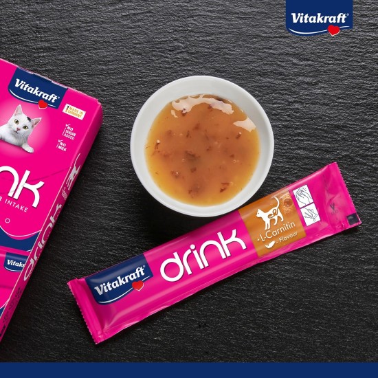 Vitakraft Drink, Liquid Cat Treat, Cat Snack for Balanced Liquid Household, with Salmon, in Individual Sachets, No Added Sugar (5 x 30 g) Vitakraft Drink, Liquid Cat Treat, Cat Snack for Balanced Liquid Household, with Salmon, in Individual Sachets, No Added Sugar (5 x 30 g)