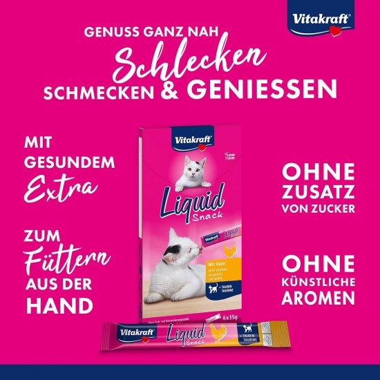 Vitakraft Liquid Snack for Cats, Cats Treats in Mega Pack, Creamy Texture, with Beef, with Chicken, with Salmon, 1 Storage Pack (48 x 15 g) Vitakraft Liquid Snack for Cats, Cats Treats in Mega Pack, Creamy Texture, with Beef, with Chicken, with Salmon, 1 Storage Pack (48 x 15 g)