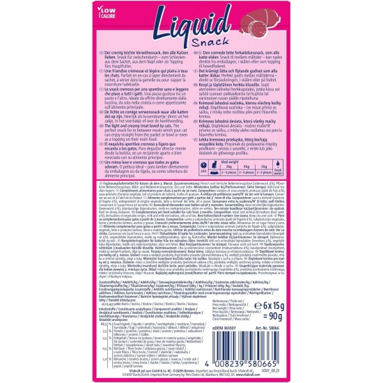 Vitakraft Liquid Snack for Cats, Cats Treats in Mega Pack, Creamy Texture, with Beef, with Chicken, with Salmon, 1 Storage Pack (48 x 15 g) Vitakraft Liquid Snack for Cats, Cats Treats in Mega Pack, Creamy Texture, with Beef, with Chicken, with Salmon, 1 Storage Pack (48 x 15 g)