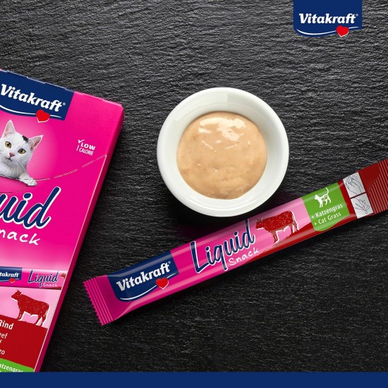 Vitakraft Liquid Snack for Cats, Cats Treats in Mega Pack, Creamy Texture, with Beef, with Chicken, with Salmon, 1 Storage Pack (48 x 15 g) Vitakraft Liquid Snack for Cats, Cats Treats in Mega Pack, Creamy Texture, with Beef, with Chicken, with Salmon, 1 Storage Pack (48 x 15 g)