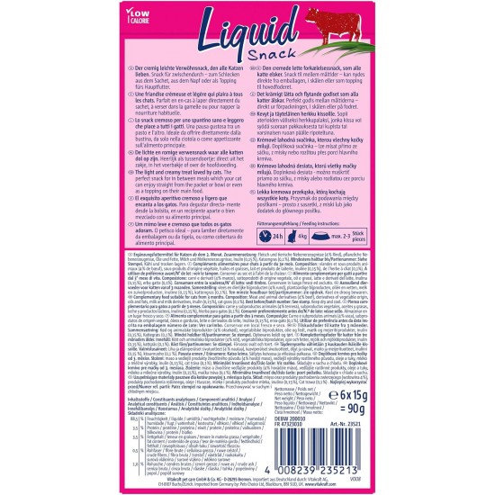 Vitakraft Liquid Snack for Cats, Cats Treats in Mega Pack, Creamy Texture, with Beef, with Chicken, with Salmon, 1 Storage Pack (48 x 15 g) Vitakraft Liquid Snack for Cats, Cats Treats in Mega Pack, Creamy Texture, with Beef, with Chicken, with Salmon, 1 Storage Pack (48 x 15 g)