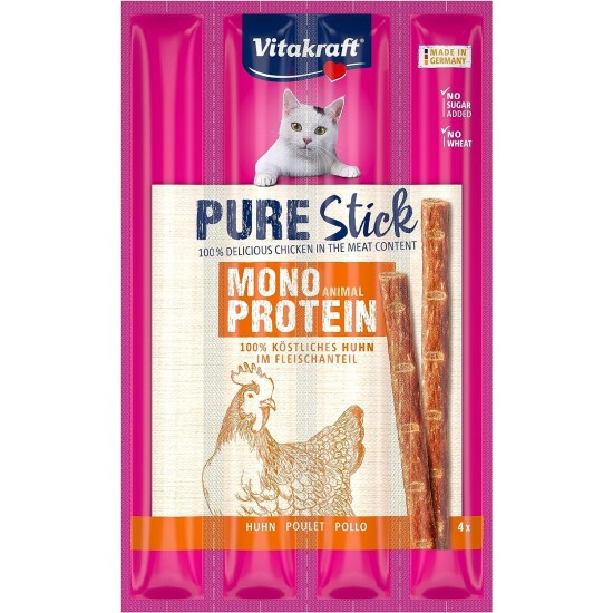 Vitakraft Pure Stick, Cat Treat, Meaty Stick, with Pollock, Individual Sticks, Also for Nutritionally Sensitive Cats, Storage Size (20 x 20 g) Vitakraft Pure Stick, Cat Treat, Meaty Stick, with Pollock, Individual Sticks, Also for Nutritionally Sensitive Cats, Storage Size (20 x 20 g)