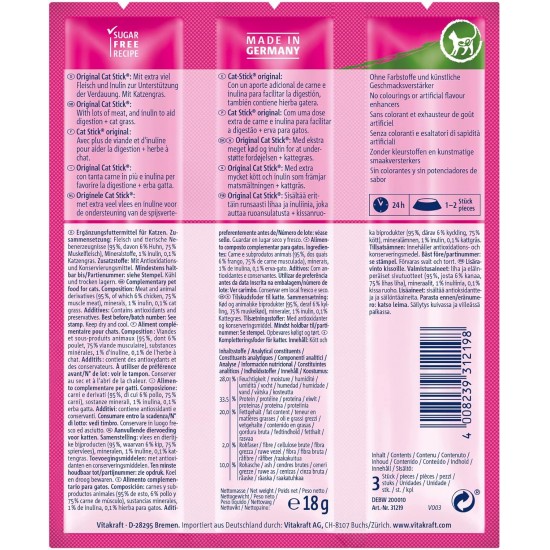 Vitakraft Stick Mini Chicken/Catnip Treats - 3 Pieces - Pack of 10 Vitakraft Stick Mini Chicken/Catnip Treats - 3 Pieces - Pack of 10