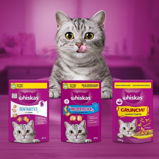 WHISKAS Anti-Hairball Cat Snacks 6 x 50g - Delicious Snacks Against Hairballs for Healthy Fur WHISKAS Anti-Hairball Cat Snacks 6 x 50g - Delicious Snacks Against Hairballs for Healthy Fur