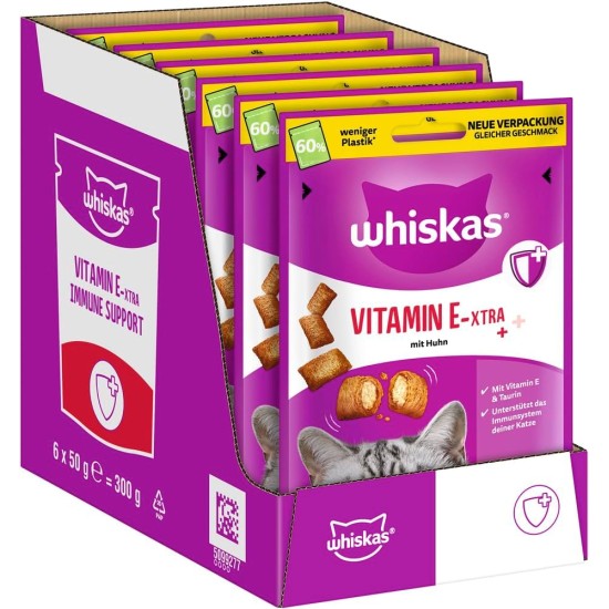 WHISKAS Anti-Hairball Cat Snacks 6 x 50g - Delicious Snacks Against Hairballs for Healthy Fur WHISKAS Anti-Hairball Cat Snacks 6 x 50g - Delicious Snacks Against Hairballs for Healthy Fur