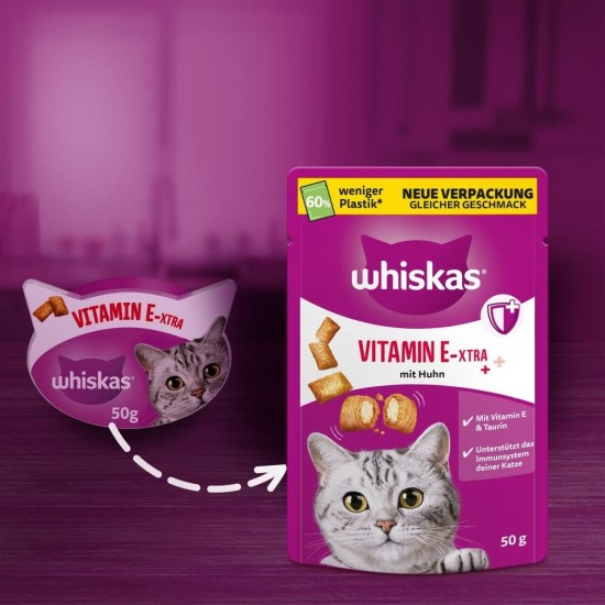 WHISKAS Anti-Hairball Cat Snacks 6 x 50g - Delicious Snacks Against Hairballs for Healthy Fur WHISKAS Anti-Hairball Cat Snacks 6 x 50g - Delicious Snacks Against Hairballs for Healthy Fur