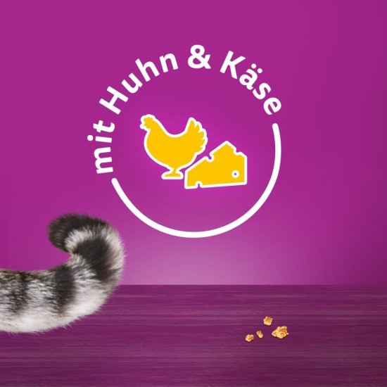 WHISKAS Crispy Bags Cat Snacks Chicken & Cheese 6 x 60 g - Snacks with Chicken and Cheese for Cats WHISKAS Crispy Bags Cat Snacks Chicken & Cheese 6 x 60 g - Snacks with Chicken and Cheese for Cats