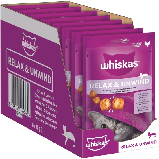 WHISKAS® Portionsbeutel Relax & Unwind mit Huhn 8 x 45g WHISKAS® Portionsbeutel Relax & Unwind mit Huhn 8 x 45g