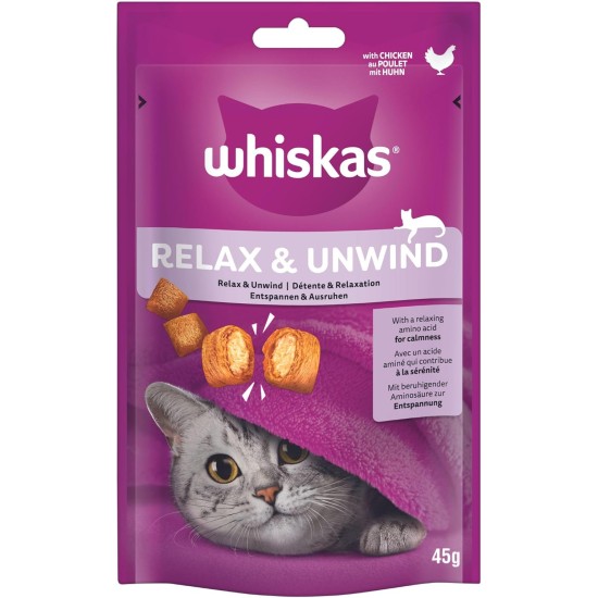WHISKAS® Portionsbeutel Relax & Unwind mit Huhn 8 x 45g WHISKAS® Portionsbeutel Relax & Unwind mit Huhn 8 x 45g