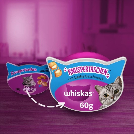 Whiskas Crispy Bags Cat Snacks with Chicken and Cheese 4x 180 g (4 Packs) – Various Product Packages Available Whiskas Crispy Bags Cat Snacks with Chicken and Cheese 4x 180 g (4 Packs) – Various Product Packages Available