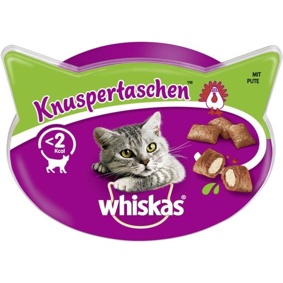 Whiskas Crispy Bags Cat Snacks with Chicken and Cheese 4x 180 g (4 Packs) – Various Product Packages Available Whiskas Crispy Bags Cat Snacks with Chicken and Cheese 4x 180 g (4 Packs) – Various Product Packages Available
