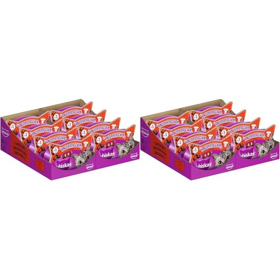 Whiskas Crispy Bags Cat Snacks with Chicken and Cheese 4x 180 g (4 Packs) – Various Product Packages Available Whiskas Crispy Bags Cat Snacks with Chicken and Cheese 4x 180 g (4 Packs) – Various Product Packages Available