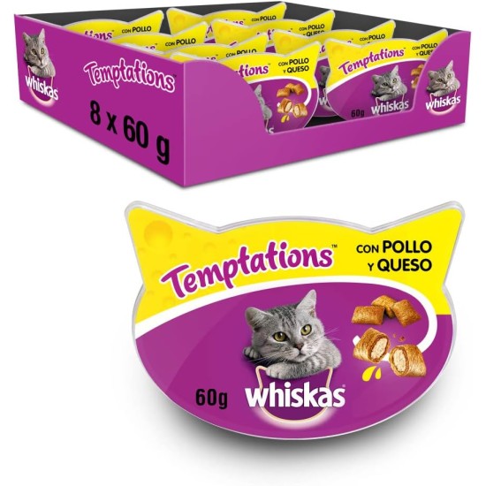 Whiskas Crispy Bags Cat Snacks with Chicken and Cheese 4x 180 g (4 Packs) – Various Product Packages Available Whiskas Crispy Bags Cat Snacks with Chicken and Cheese 4x 180 g (4 Packs) – Various Product Packages Available