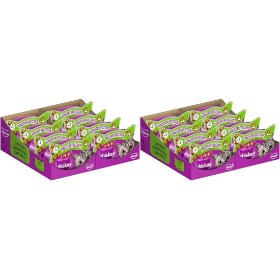 Whiskas Crispy Bags Cat Snacks with Chicken and Cheese 4x 180 g (4 Packs) – Various Product Packages Available Whiskas Crispy Bags Cat Snacks with Chicken and Cheese 4x 180 g (4 Packs) – Various Product Packages Available