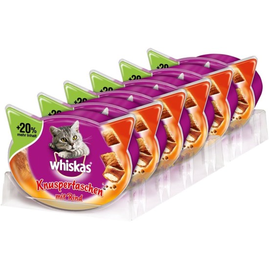 Whiskas Crispy Bags Cat Snacks with Chicken and Cheese 4x 180 g (4 Packs) – Various Product Packages Available Whiskas Crispy Bags Cat Snacks with Chicken and Cheese 4x 180 g (4 Packs) – Various Product Packages Available