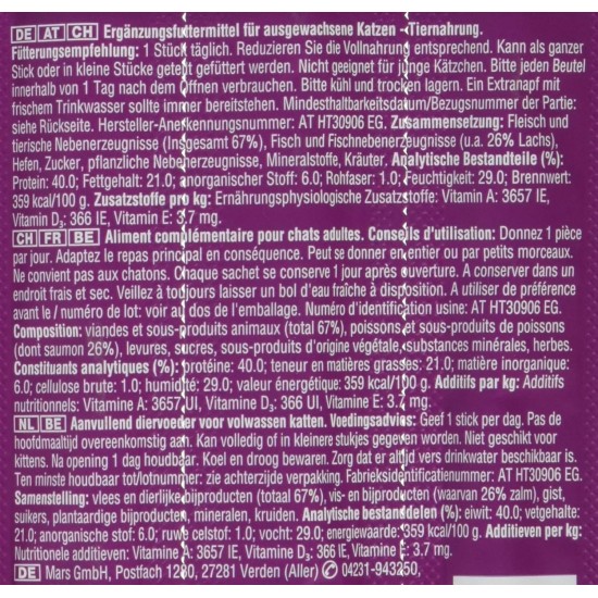 Whiskas Sticks – Chicken Flavoured Cat Snack – Irresistible Taste Experience – Many Vitamins and Minerals – 14 Packs of 36 g Whiskas Sticks – Chicken Flavoured Cat Snack – Irresistible Taste Experience – Many Vitamins and Minerals – 14 Packs of 36 g
