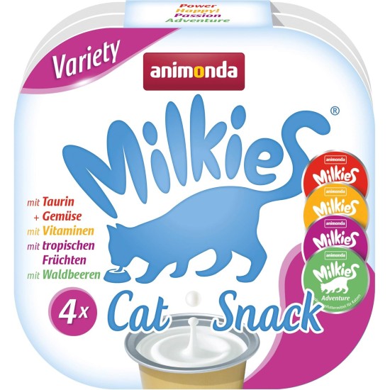 animonda Milkies Cat Snack with Milk - Selection Mix Pack (6 x 30 g), Grain-Free Crisp Cushion Milk Cat Snacks for Adult Cats animonda Milkies Cat Snack with Milk - Selection Mix Pack (6 x 30 g), Grain-Free Crisp Cushion Milk Cat Snacks for Adult Cats