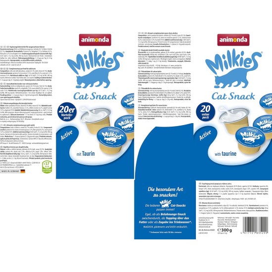 animonda Milkies Cat Snack with Milk - Selection Mix Pack (6 x 30 g), Grain-Free Crisp Cushion Milk Cat Snacks for Adult Cats animonda Milkies Cat Snack with Milk - Selection Mix Pack (6 x 30 g), Grain-Free Crisp Cushion Milk Cat Snacks for Adult Cats