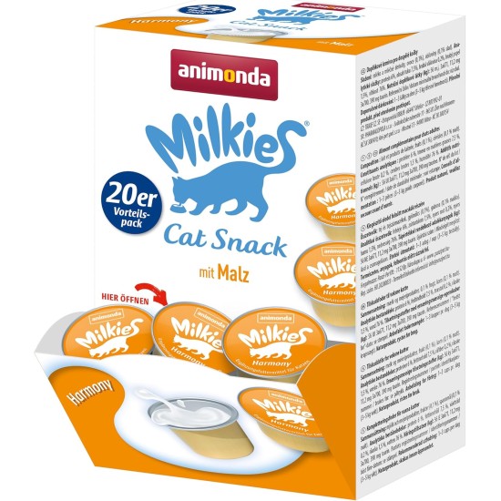 animonda Milkies Cat Snack with Milk - Selection Mix Pack (6 x 30 g), Grain-Free Crisp Cushion Milk Cat Snacks for Adult Cats animonda Milkies Cat Snack with Milk - Selection Mix Pack (6 x 30 g), Grain-Free Crisp Cushion Milk Cat Snacks for Adult Cats